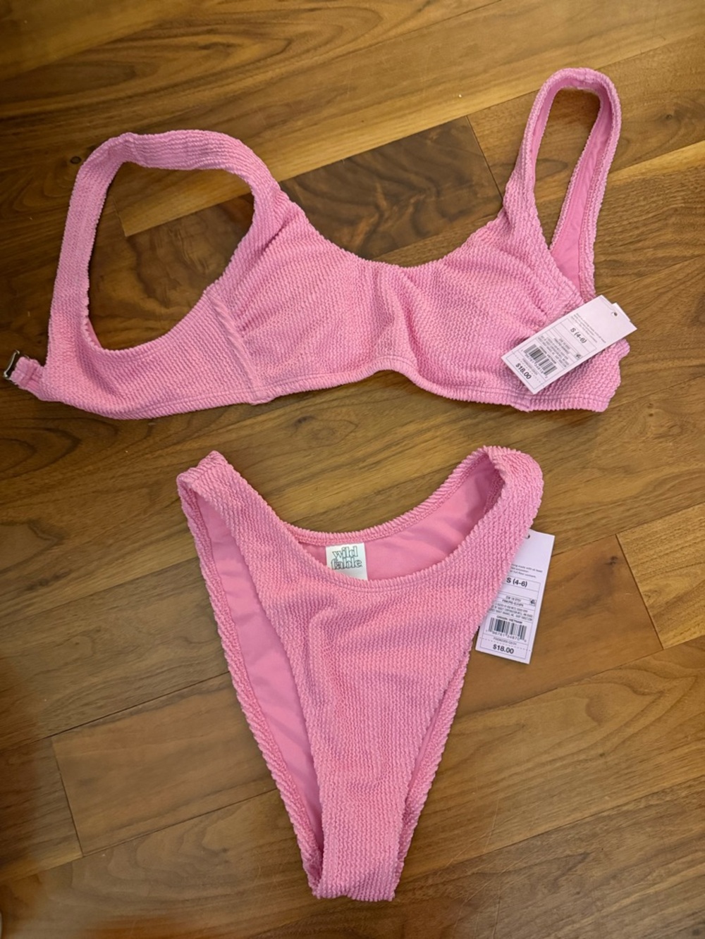 NWT Wild Fable Pink Textured Bikini Set